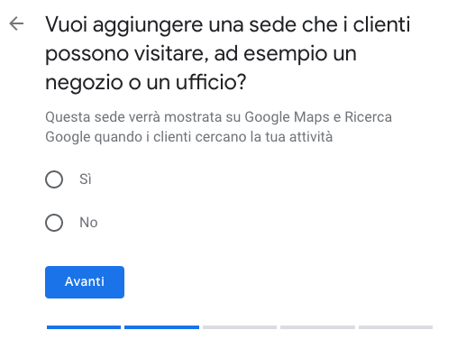 sede per i clienti Google my business